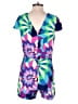Julie Brown 100% Silk Graphic Purple Romper Size 4 - photo 2