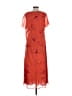 Studio 1 100% Polyester Orange Casual Dress Size 4 - photo 2