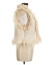 Le Lis 100% Polyester Ivory Faux Fur Vest Size M - photo 4