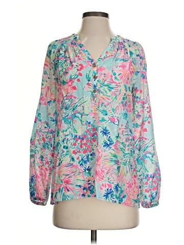 Lilly Pulitzer Long Sleeve Silk Top (view 1)