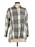 Splendid 100% Rayon Houndstooth Gray Long Sleeve Button-Down Shirt Size M - photo 1