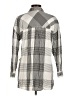 Splendid 100% Rayon Houndstooth Gray Long Sleeve Button-Down Shirt Size M - photo 2