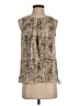 Ann Taylor 100% Polyester Tan Sleeveless Blouse Size 4 Petite - photo 1