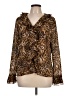 JM Collection Animal Print Brown Long Sleeve Blouse Size L (estimated) - photo 1