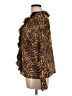 JM Collection Animal Print Brown Long Sleeve Blouse Size L (estimated) - photo 5