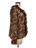 JM Collection Animal Print Brown Long Sleeve Blouse Size L (estimated) - photo 4