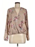 S.R by Sweet Rain 100% Polyester Floral Tan Long Sleeve Blouse Size M - photo 1