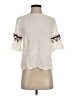 Ann Taylor LOFT 100% Viscose Aztec Or Tribal Print Floral Solid Ivory Short Sleeve Blouse Size XS - photo 1