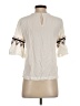 Ann Taylor LOFT 100% Viscose Aztec Or Tribal Print Floral Solid Ivory Short Sleeve Blouse Size XS - photo 2