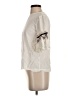 Ann Taylor LOFT 100% Viscose Aztec Or Tribal Print Floral Solid Ivory Short Sleeve Blouse Size XS - photo 5