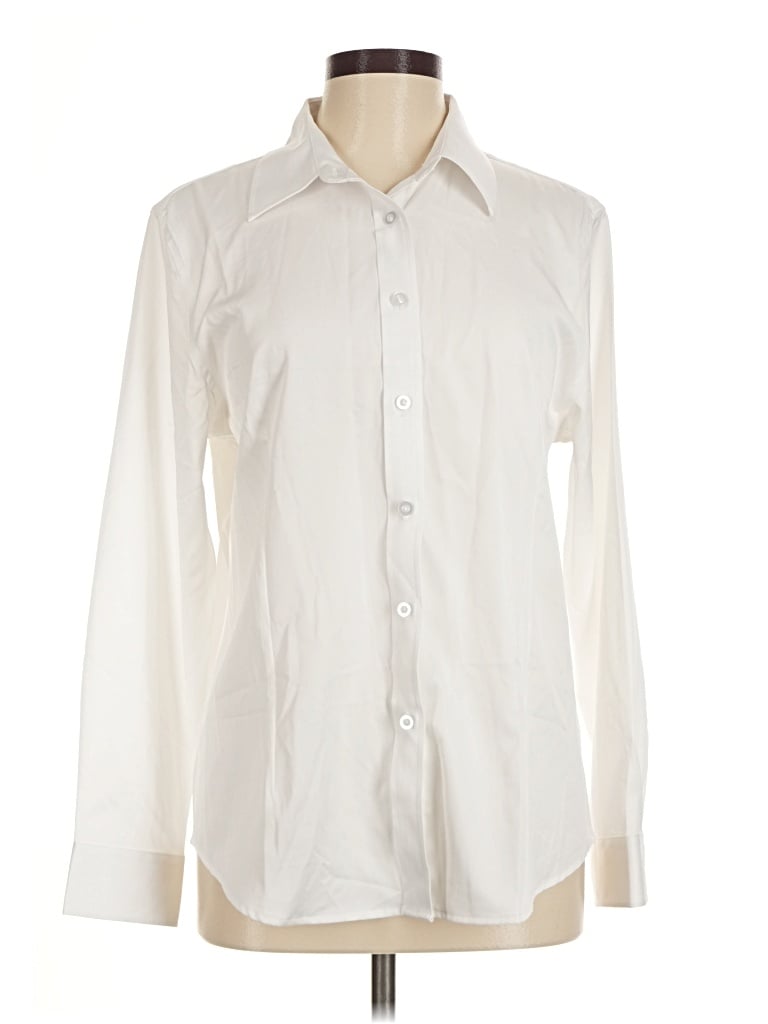 Pre-owned Assorted Brands Long Sleeve Blouse In Ivory