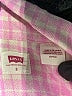 Levi's 100% Cotton Checkered-gingham Pink Long Sleeve Button-Down Shirt Size S - photo 7
