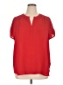 Pleione 100% Polyester Red Short Sleeve Blouse Size XL - photo 1