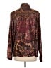 Susan Graver Print Burgundy Track Jacket Size L - photo 2