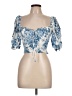 Reformation Blue 3/4 Sleeve Blouse Size 10 - photo 1