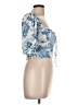 Reformation Blue 3/4 Sleeve Blouse Size 10 - photo 4
