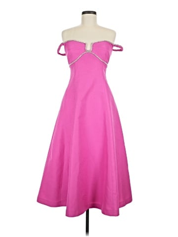 Self-Portrait Textured Diamante Detail Midi Dress (view 1)