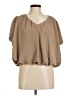 Pleione 100% Polyester Tan Short Sleeve Blouse Size M - photo 1