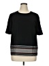 Badgley Mischka 100% Polyester Black Short Sleeve Top Size 14 - photo 1