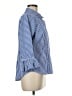 Gretchen Scott Designs Checkered-gingham Blue 3/4 Sleeve Blouse Size M - photo 4
