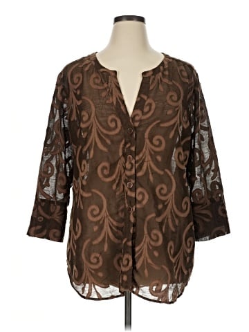 Cali And York 3/4 Sleeve Blouse (view 1)
