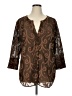 Cali And York Brown 3/4 Sleeve Blouse Size 1X - photo 1