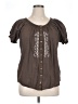Essentials Brown Short Sleeve Blouse Size 1X - photo 1
