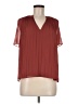 Halogen 100% Polyester Burgundy Short Sleeve Blouse Size M - photo 1