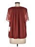 Halogen 100% Polyester Burgundy Short Sleeve Blouse Size M - photo 2