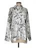 Karl Lagerfeld Paris Graphic Silver Long Sleeve Blouse Size S - photo 1