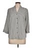 Dana Buchman Houndstooth Gray 3/4 Sleeve Button-Down Shirt Size L - photo 1
