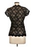 Janet Chung 100% Polyester Black Short Sleeve Blouse Size L - photo 2