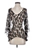 Lavender Brown 100% Silk Gray Blouse Size XS - photo 1