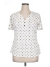 Assorted Brands Polka Dots White Short Sleeve Henley Size XL (petite) - photo 1
