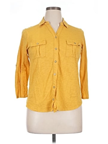 Liz Claiborne 3/4 Sleeve Button-Down Shirt (view 1)