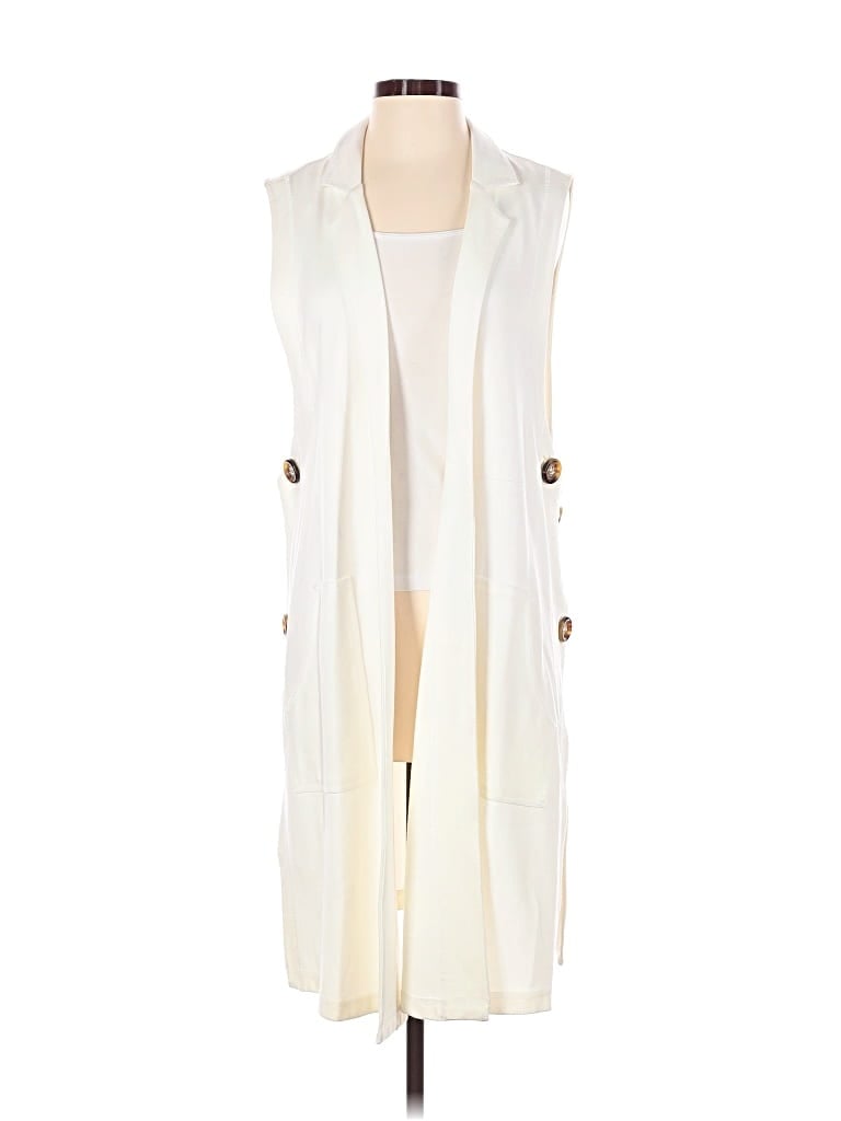 Pre-owned Soft Surroundings Cardigan Sweater In White