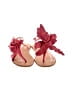 Cecelia New York 100% Leather Floral Solid Red Sandals Size 9 - photo 2