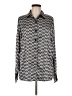 Heartbreaker 100% Polyester Houndstooth Silver Long Sleeve Blouse Size 6 - photo 1