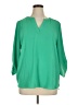 Chaus 100% Polyester Green 3/4 Sleeve Blouse Size XL - photo 1