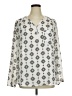 Pleione 100% Polyester Ivory Long Sleeve Blouse Size XL - photo 1