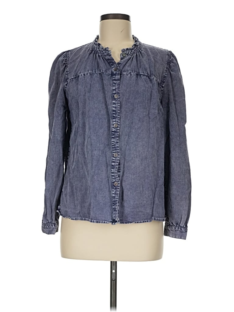 Pre-owned Rails Long Sleeve Button Down Shirt In Blue