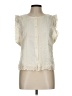 Unbranded 100% Polyester Ivory Short Sleeve Blouse Size L (petite) - photo 1