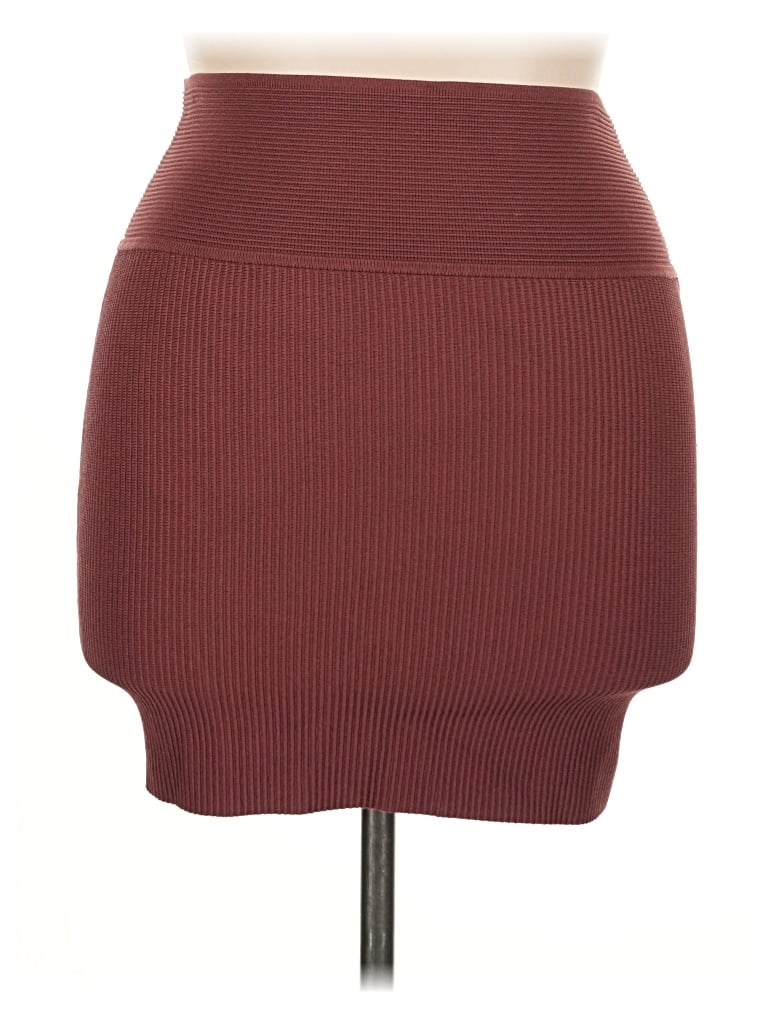 Pre-owned Babaton Casual Skirt In Burgundy