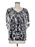 One World 100% Polyester Silver 3/4 Sleeve T-Shirt Size M - photo 1