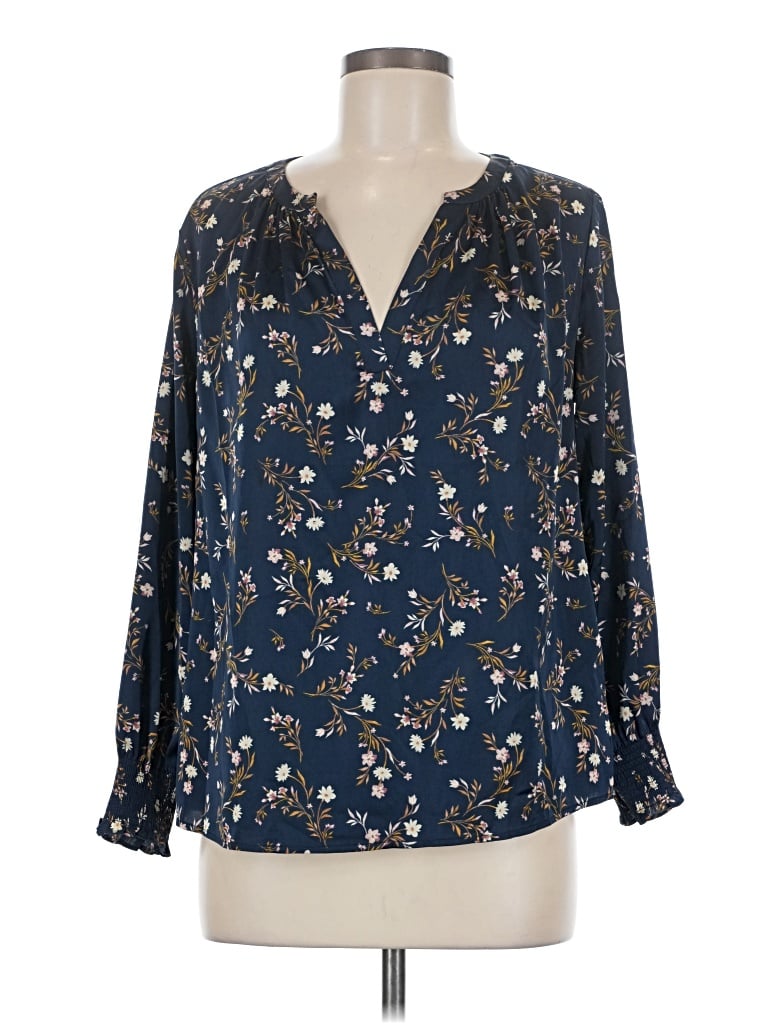 Pre-owned 41hawthorn Long Sleeve Blouse In Blue