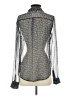 Paige 100% Silk Tweed Gray Blue Long Sleeve Silk Top Size XS - photo 2