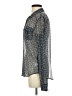 Paige 100% Silk Tweed Gray Blue Long Sleeve Silk Top Size XS - photo 5