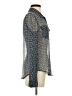 Paige 100% Silk Tweed Gray Blue Long Sleeve Silk Top Size XS - photo 4