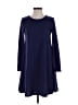 Architect Solid Blue Casual Dress Size S - photo 1