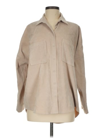 Zara 3/4 Sleeve Button-Down Shirt (view 1)